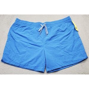 All In Motion Swim Shorts Men 2XL Blue Stretch Swimwear Elastic Waist Drawstring